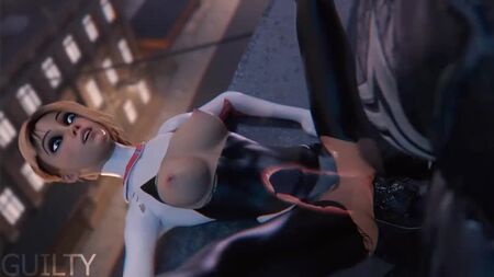 [3D-порно] «Guilty» — «Людина-павук: У всесвіті павука». Веном жорстко трахнув Гвен-Павучиху і закінчив їй у піхву (2020) [Кремпай, 3D-порно]
