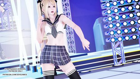 MMD Giga — CH4NGE: Мініатюрна підлітка Марі Роуз: сексуальний гарячий танець, хентай без цензури