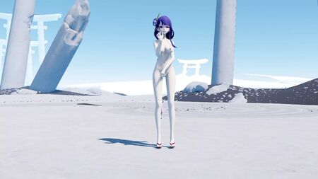 Genshin. Райден-Шогун. Оголена Genshin. Оголена, сексуальна, гаряча, гола, великі груди, пружна попка, сексуальна красуня