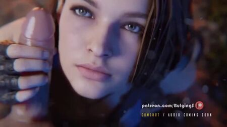 BulgingS Productions: Джилл з Resident Evil 3 Remake смокче великий півень [3D порно, Мінет, Глибока глотка, Рукоприкладство, Мульт, Хентай]