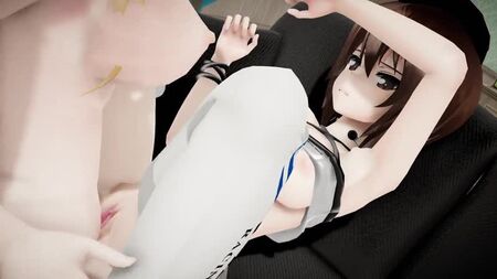 MMD SEX: Дівчата-футанарі та «Панцер Махо» — Нішізумі, яку жорстко трахає член футанарі
