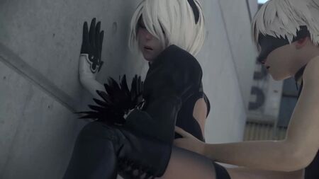 NieR Automata — 2B 9S SFM NSFW 3D R34 Blender хентай порно Rule34