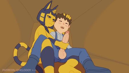 Animal Crossing: Ankha x житель села Челодой — анімація, аніме, порно 18+, аніме, анімація, хентай, секс, хентай