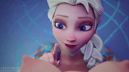 Анна та Ельза — 3D-порно, хентай; юрі; лесбійське; мастурбація; кунілінгус; [Крижане серце]