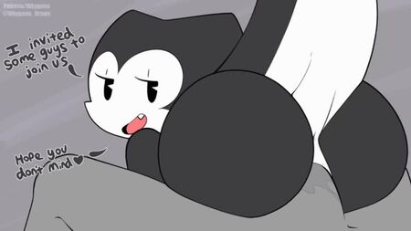 2D-Yiff від Whygena: гетеросексуальне фуррі-порно, секс, E621 FYE. Евелін трахають троє котів з великими членами: груповий секс, мінет